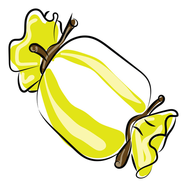 Gelbe Süßigkeiten, Illustration, Vektor auf weißem Hintergrund. - Vektor, Bild