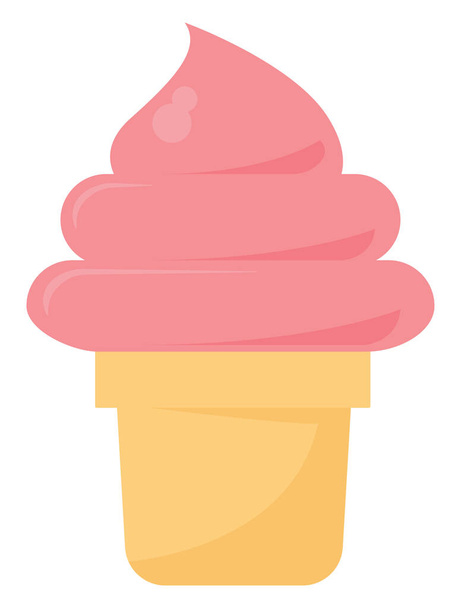 Small ice cream, illustration, vector on white background. - Vektor, kép