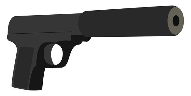 Pistola silenciada, ilustración, vector sobre fondo blanco
. - Vector, Imagen