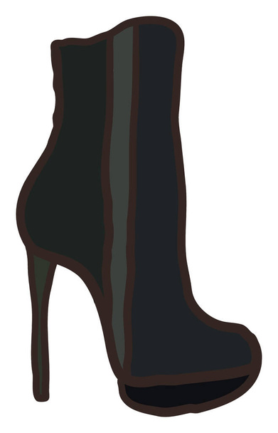 Black shoes, illustration, vector on white background. - Vector, Image