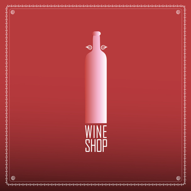 Cover with a bottle of wine - Vector, imagen
