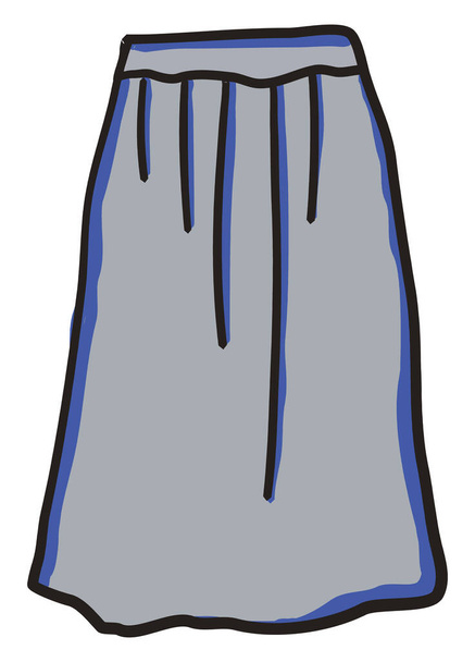 Blue skirt, illustration, vector on white background. - Vector, Image