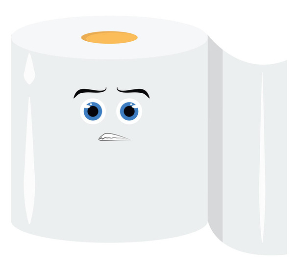 Toilet paper flat, illustration, vector on white background. - Vector, Image