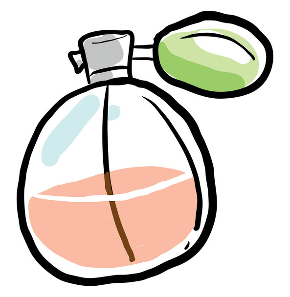 Bottle of perfume, illustration, vector on white background. - Vector, Image