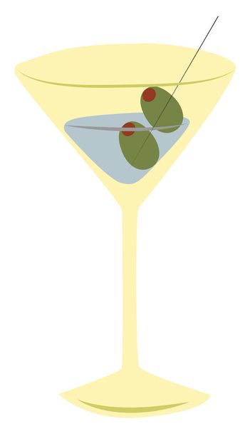Dry martini, illustration, vector on white background. - Vector, Image