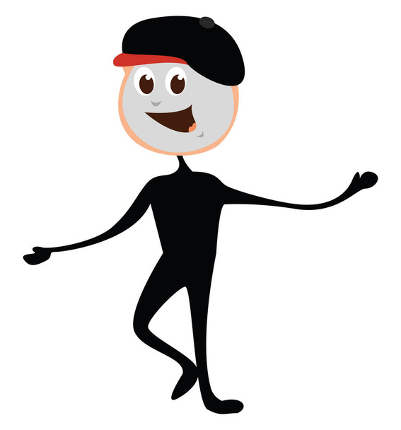 Mime man, illustration, vector on white background. - Vector, Image