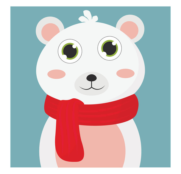 Polar bear, illustration, vector on white background. - Vector, imagen