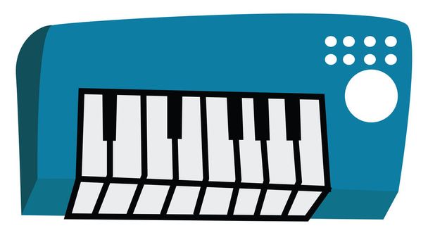 Children synthesizer, illustration, vector on white background. - Vector, Image