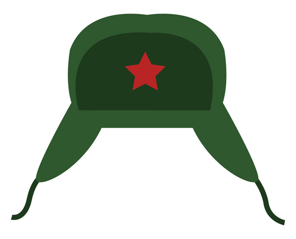 Κόκκινο καπέλο στρατού, εικονογράφηση, διάνυσμα σε λευκό φόντο. - Διάνυσμα, εικόνα