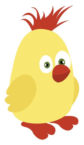 Small yellow bird, illustration, vector on white background. - Vector, Imagen