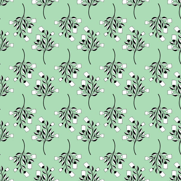 Seamless pattern nature plant.Botanical floral background.Design for home decor, fabric, carpet, wrapping. Vector illustration. - Vektör, Görsel