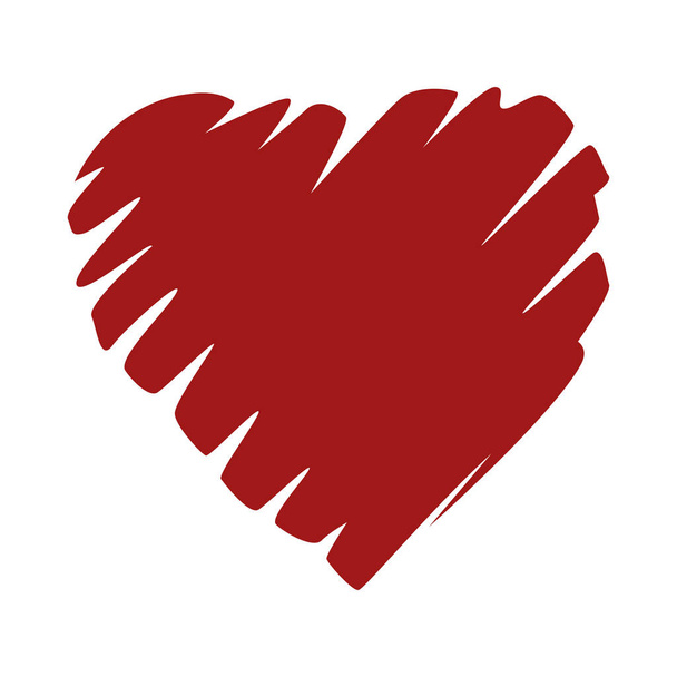 coração amor pintado ícone isolado
 - Vetor, Imagem