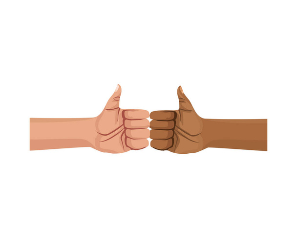 interracial mains humain poing écrasement
 - Vecteur, image