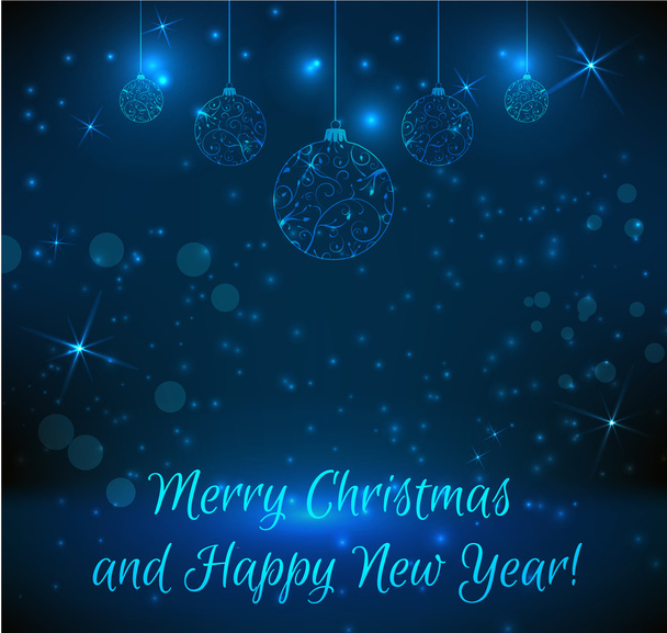 Christmas and New Year greeting card - Vector, imagen