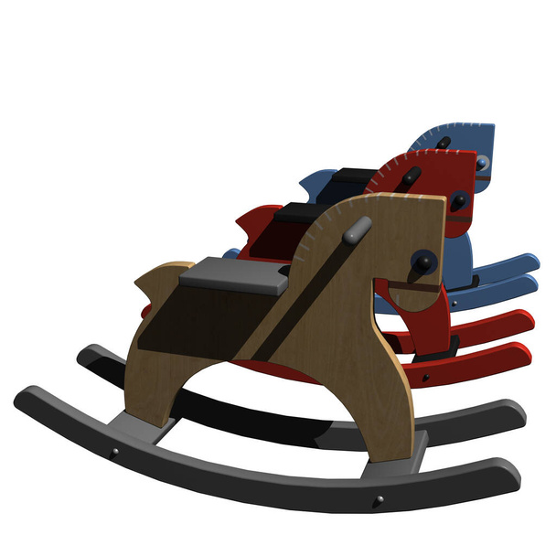 wooden rocking horse, horseriding - Фото, изображение