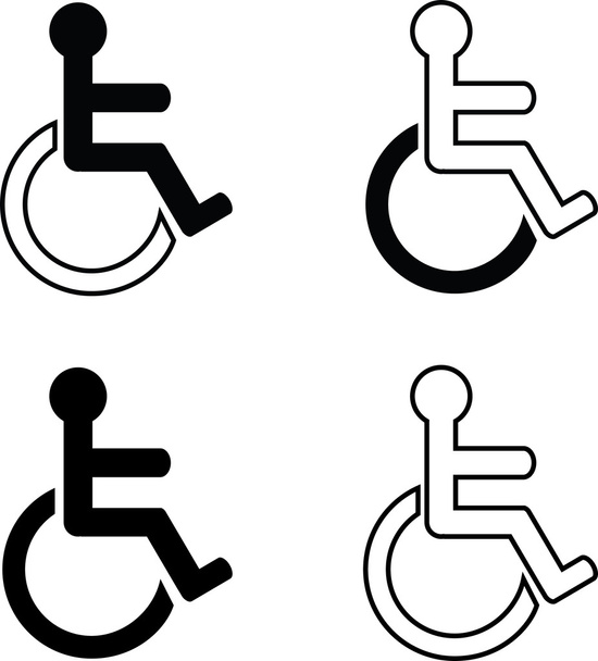 cztery różne etykiety dla osób niepełnosprawnych - Wektor, obraz