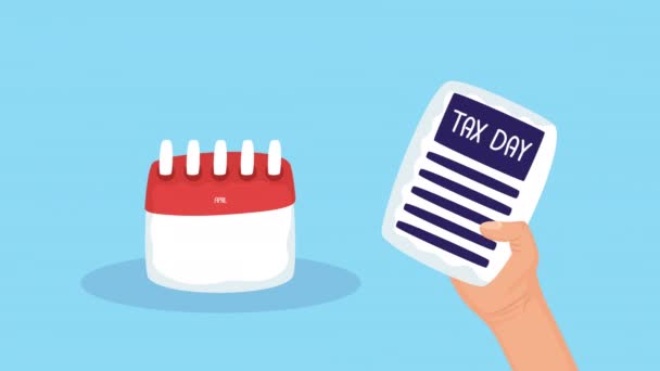 カレンダー付きの税務日のアニメーション - 映像、動画