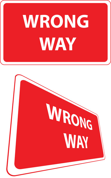 Verkehrszeichen in die falsche Richtung - Vektor, Bild