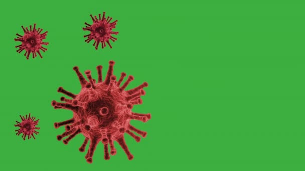 Wirus Corona czerwony chroma klucz biologia tła - Materiał filmowy, wideo