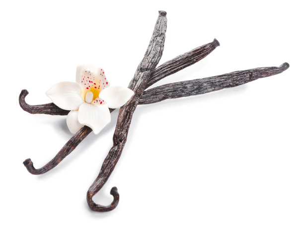 Aromatic vanilla sticks on white background - Photo, Image
