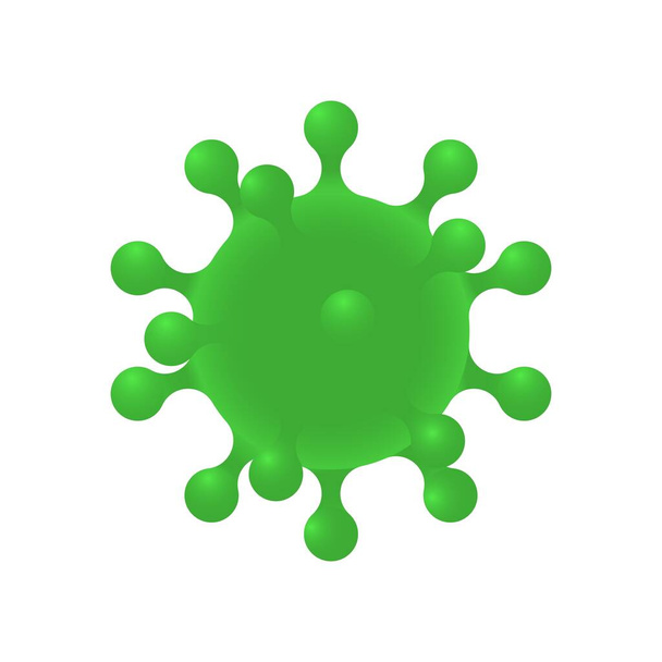 Coronavirus. Célula realista del virus verde 3d. Símbolo del virus Corona. Virus Covid 19-NCP
 - Vector, Imagen