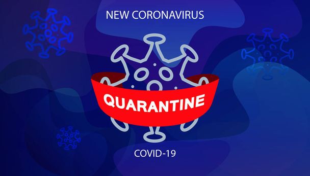 Καραντίνα Μπάνερ. Εστία του Coronavirus και κρούσματα κορωναϊού γρίπης ως επικίνδυνα κρούσματα στελέχους γρίπης ως κίνδυνο πανδημίας ιατρικής υγείας - παγκόσμιος χάρτης, Ευρώπη, Ασία, έννοια αφίσας με εικονίδιο κυττάρων νόσου αφηρημένο φορέα - Διάνυσμα, εικόνα