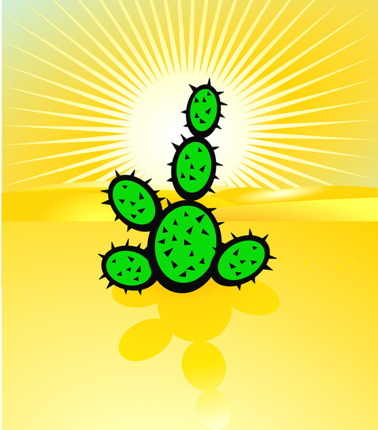 Elsivatagosodás és kaktusz - Vektor, kép
