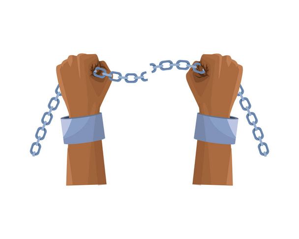 mano esclava con icono de cadena
 - Vector, imagen