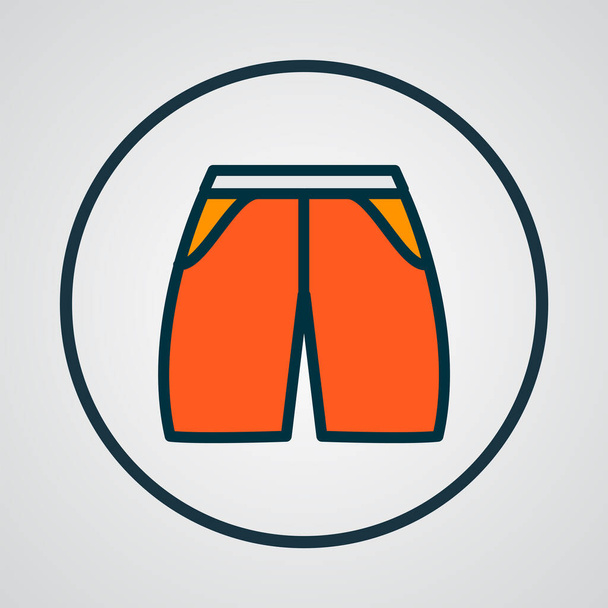 Pantalones cortos símbolo de línea de color icono. Elemento de bañador aislado de primera calidad en estilo moderno
. - Foto, Imagen