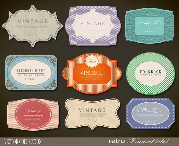 Set of retro vintage labels. Vector illustration. - Vector, Image