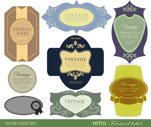 Set retro Labels - Vektor, Bild