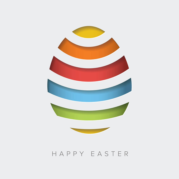 Vector retro Paper card / poster with striped easter eggs - papercut effect - Vektor, Bild