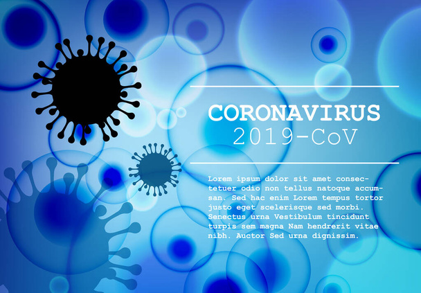 Шаблон векторного флаєра з ілюстрацією коронавірусу та місцем для вашої інформації
 - Вектор, зображення