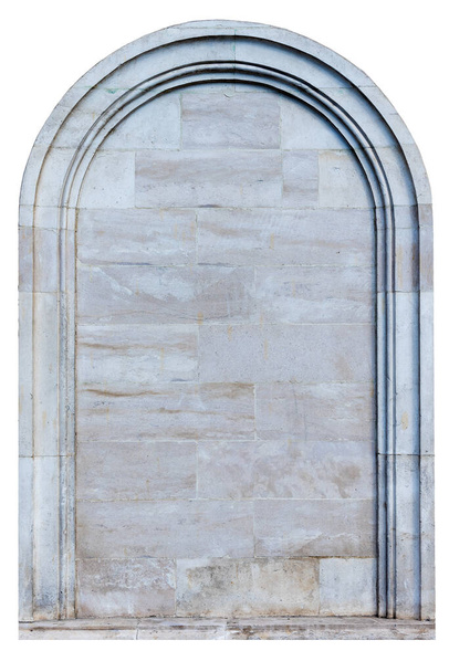 石で作られた偽の窓-アーチ型の窓の形でフレーム、孤立 - 写真・画像