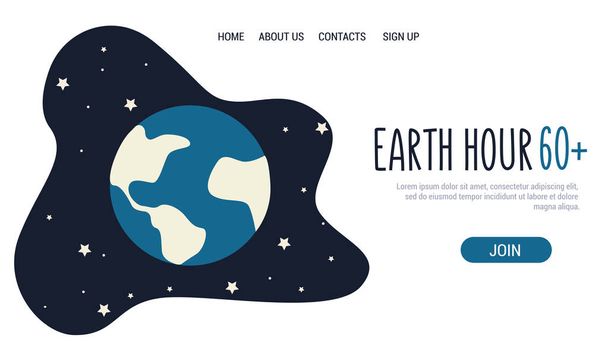 Earth Hour Banner, einfach Vektorillustration   - Vektor, Bild