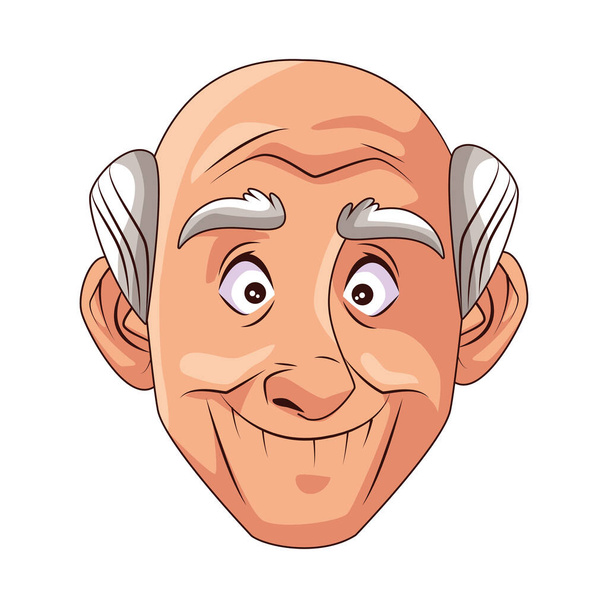 idős nagyapa karakter elszigetelt ikon - Vektor, kép