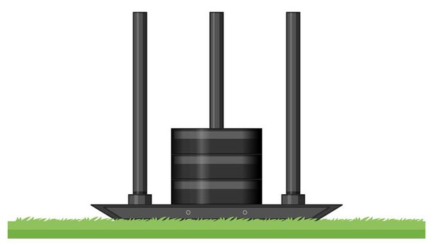 Вес металлических столбов на травяной иллюстрации
 - Вектор,изображение