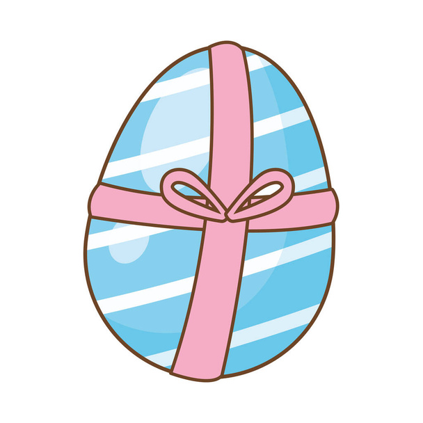 αυγό βαμμένο με δώρο κορδέλα πασχαλινό διακόσμηση - Διάνυσμα, εικόνα