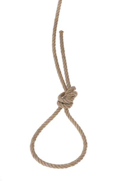 A loop of rope for hanging. On a white background. - Valokuva, kuva