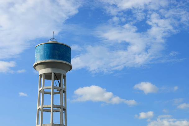 Water Storage tank on blue sky background. - Foto, Imagen
