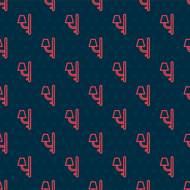 Ligne rouge Applique icône isolée motif sans couture sur fond noir. Applique murale. Illustration vectorielle
 - Vecteur, image