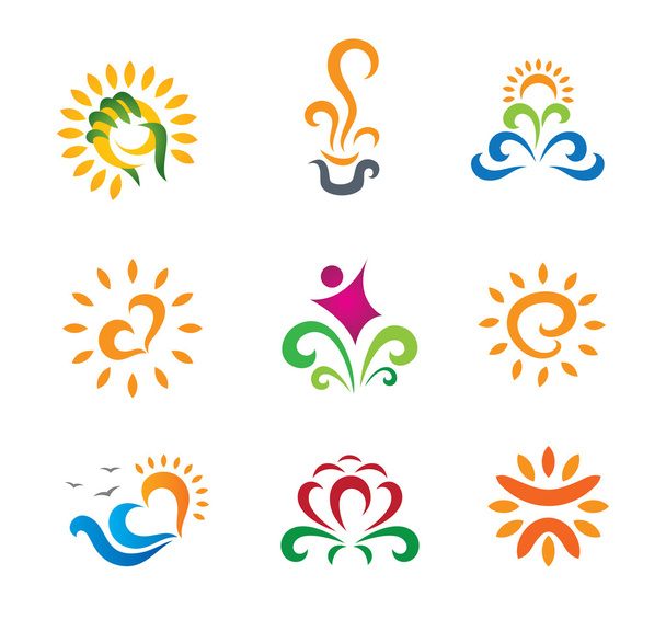 Bella natura moderna simboli retrò per il logo aziendale simbolo
 - Vettoriali, immagini