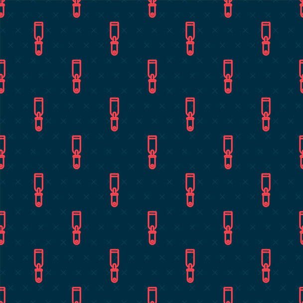 Red line Rasp metal file icon isolated seamless pattern on black background. Rasp for working with wood and metal. Tool for workbench, workshop. Vector Illustration - Vector, imagen