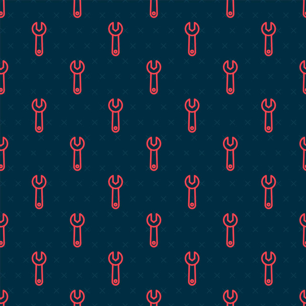 Rote Linie Schlüsselschlüssel-Symbol isoliert nahtlose Muster auf schwarzem Hintergrund. Vektorillustration - Vektor, Bild