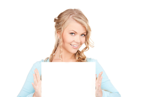 Happy woman with blank board - Photo, Image
