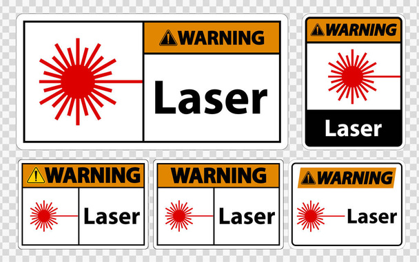 Попередження лазерний символ знак знак ізольований на прозорому тлі, Векторні ілюстрації
  - Вектор, зображення