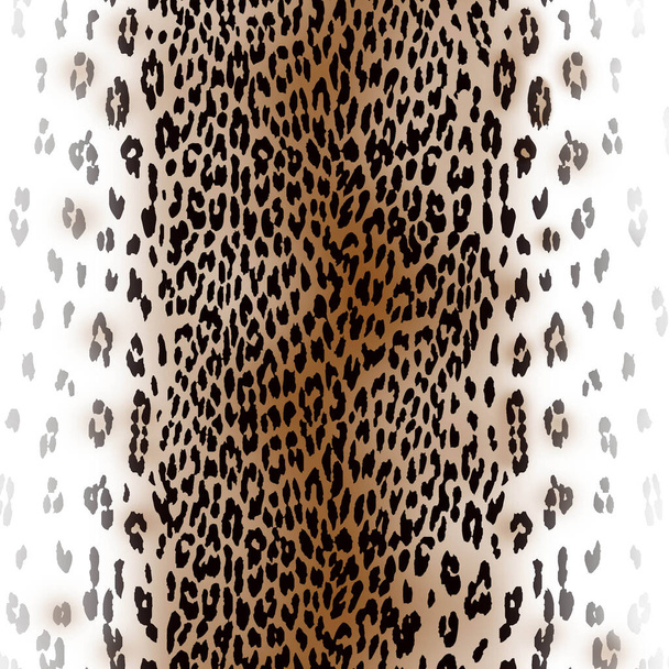 Leopard degrade skin texture on white background. Textile figure. Fashionable print for fabric or paper. - illustration. - Photo, Image