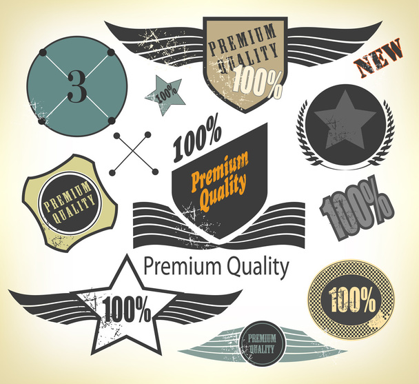 Set of Premium Quality and Guarantee - Vetor, Imagem