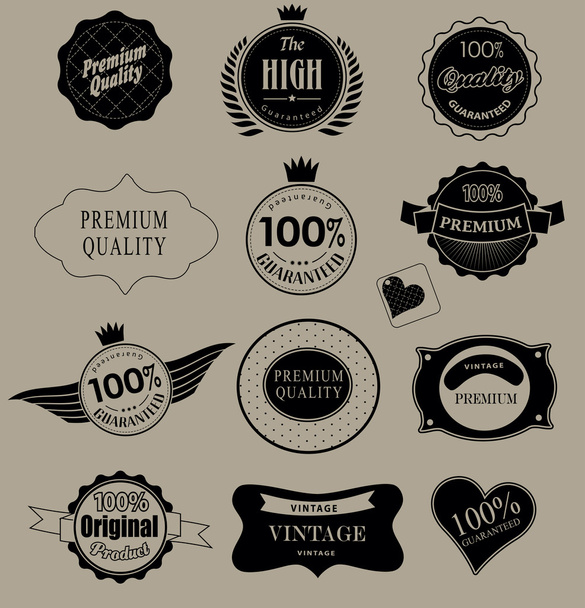 Set of retro labels. Vector illustration. - Vector, Image