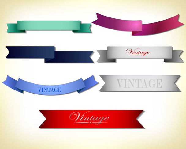 Set of retro ribbon - Vetor, Imagem